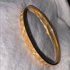 Vintage Monet Gold Textured Bangle Bracelet